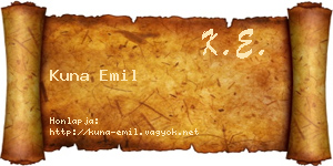 Kuna Emil névjegykártya