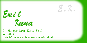 emil kuna business card